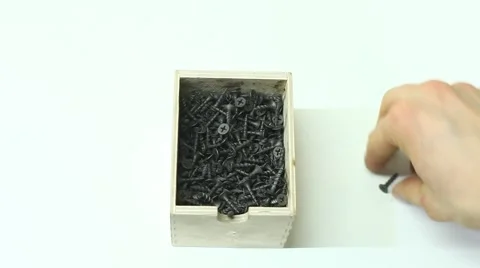 Sсrews in the box Stock Footage 46224550