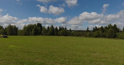 SSV Buggy BRP Maverick rides through the field. Stock Footage 93102398