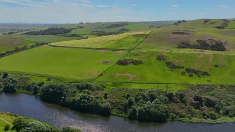 St Abbs Head aerial view, Edinburgh, UK Stock Footage 228759988
