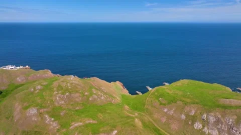 St Abbs Head aerial view, Edinburgh, UK Stock Footage 228760250