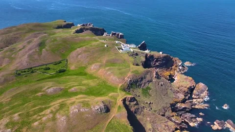 St Abbs Head aerial view, Edinburgh, UK Stock Footage 228760265
