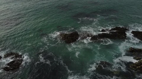 St Agnes Heritage Coast Cornwall - Sea shot with waves crashing 動画素材 155086447