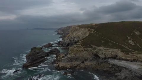 St Agnes Heritage Cornwall Coast Cliffs - 2.7k 60fps 動画素材 155086324