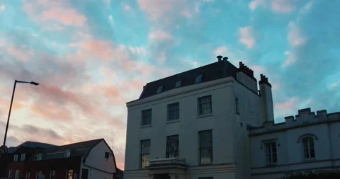 St Albans - City Centre Clouds Over An Old Builing - Timelapse - Old Town Stock-Footage 145766791