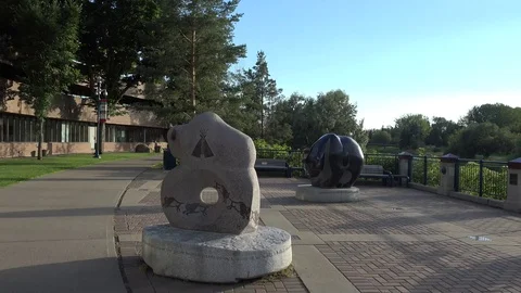 St. Albert Alberta Canada - July 2017: Statue Art Stock Footage 114949001