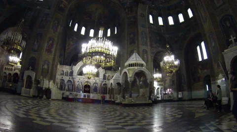 St. Alexander Nevsky cathedral in Sofia, Bulgaria Stock Footage 31738545