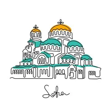 St. Alexander Nevsky Cathedral, Sofia illustration Stock Illustration