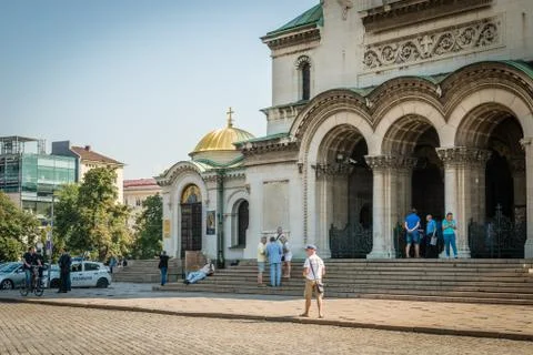 St. Alexander Nevsky Cathedral in Sofia,  Bulgaria. Stock Photos