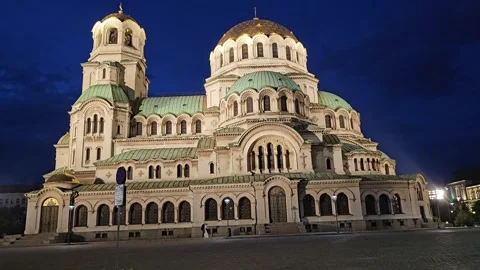 St. Alexander Nevsky, Sofia, Bulgaria, September 2024: Orthodox cathedral Stock Footage 297612848