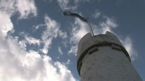 St Andrews Flag Blowing In The Wind Stock Footage 279314