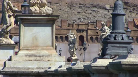 St Angelo Castle in Rome Stock Footage 67003245