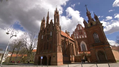ST. ANNE AND BERNARDINE COMPLEX OF VILNIUS Stock Footage 156183357