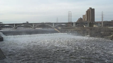 St. Anthony Falls Stock Footage 87805808