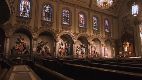 St. Anthony's  Stations of the Cross Stock Footage 92368740