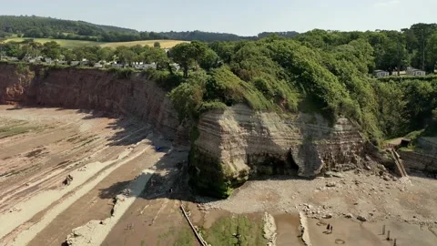 St Audries Bay, West Quantoxhead Waterfall Stockbeeldmateriaal 134734023