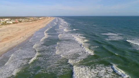 St Augustine Beach coastline 4k 60p Stock Footage 70363821