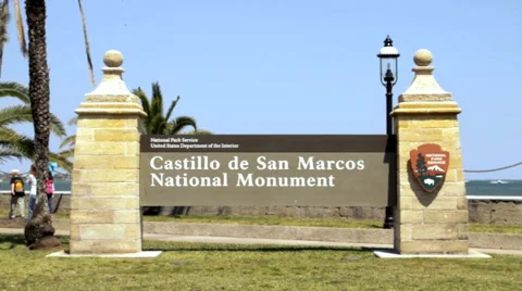 St. Augustine Castillo de San Marcos National Monument Sign Video stock 41689342