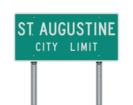 St. Augustine City Limit road sign Stock Illustration