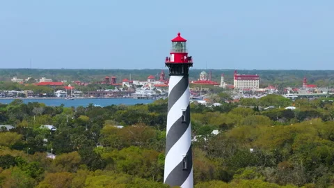 St. Augustine famous historical Lighthouse. National historic landmark Florida Stock Footage 311064798