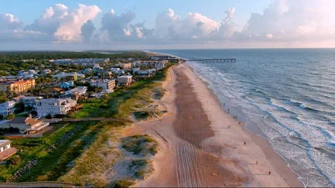 St Augustine FL Beach Flying High North Beach coastline Stock Footage 248392950