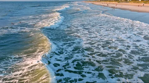 St Augustine FL Beach Ocean Waves C-Up Stock Footage 248392955