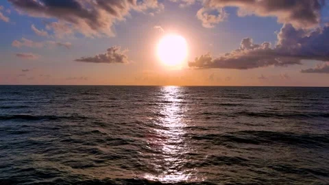 St Augustine FL Beach Sun Ocean Waves Pull Back Stock Footage 248386527