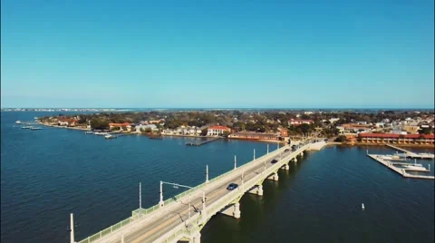 St augustine florida bridge city aerial view Stock-Footage 47216528