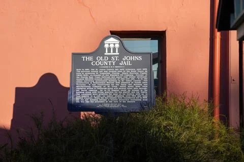 St. Augustine, Florida - December 28, 2022: Historical marker for the Old S.. Stock Photos