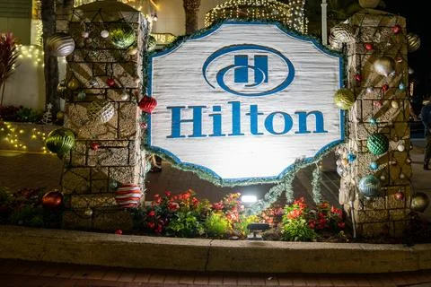 St. Augustine, Florida - December 30, 2022: Sign for the Hilton hotel in do.. Stock Photos