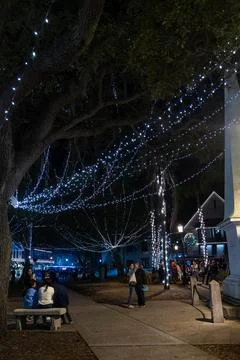 St. Augustine, Florida - December 30, 2022: People enjoy the Nights of Ligh.. Stock Photos