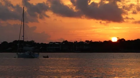 St. Augustine Florida harbor and anchorage on the Matanzas River. Exclusive Stock-Footage 195885224