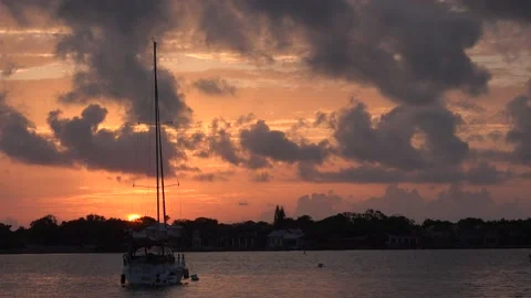 St. Augustine Florida harbor and anchorage on the Matanzas River at sunrise. Stock Footage 195955046