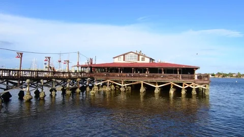St Augustine Florida harbor Santa Maria Restaurant at marina on intercoastal Видео 73748735