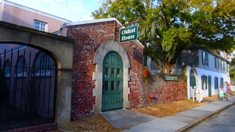 St Augustine Florida oldest city in nation the oldest house Gonzalez-Alverez Vídeo Stock 73748773