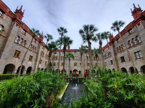 St Augustine, Florida, U.S.A - November 18, 2023 - The green tropical garde.. Stock Photos