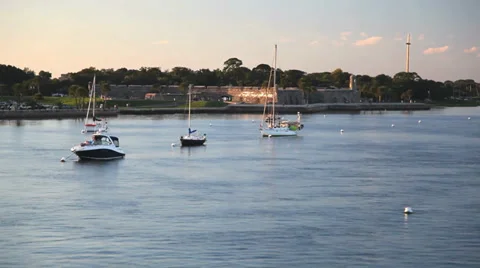 St. Augustine fort and river Vídeos de archivo 34449223