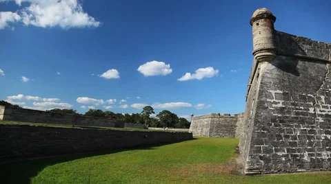 St. Augustine fort side Stock-Footage 34449197