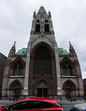 St  Augustine Front Facade Exterior Architecture Cathedral Dublin Ireland Stock Photos