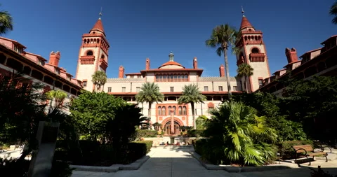 St. Augustine historic Flagler College in the downtown district Stock Footage 249357975