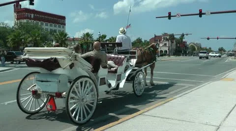 St Augustine Horse Tour Stock Footage 10913166