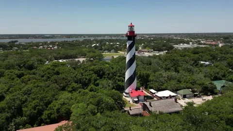 St Augustine lighhouse turn Vídeo Stock 240339749