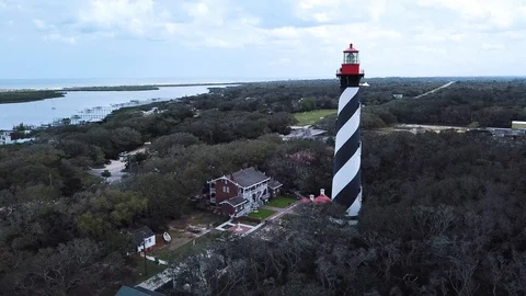 St. Augustine Light Station Aerial 库存影片 86575249
