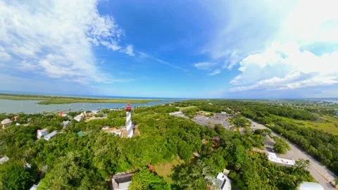 St Augustine Lighthouse aerial video 2026 Stock Footage 337917176
