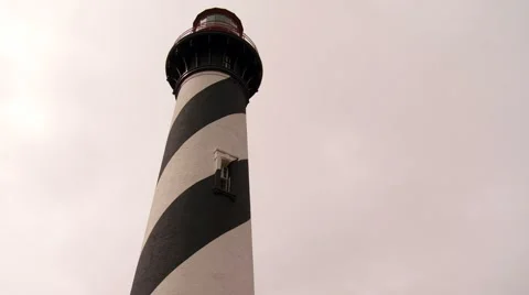 St. Augustine Lighthouse on the North end of Anastasia Island Stock Footage 52080682