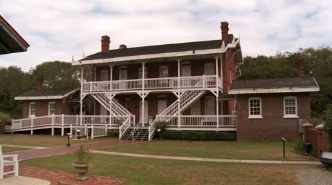 St. Augustine Lighthouse on the North end of Anastasia Island Stock Footage 52080894