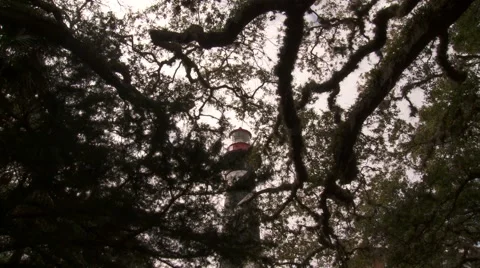 St. Augustine Lighthouse on the North end of Anastasia Island Stock Footage 52080898