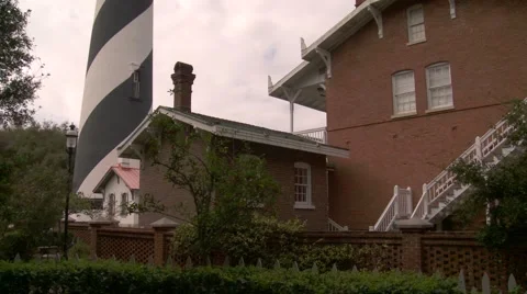 St. Augustine Lighthouse on the North end of Anastasia Island Stock Footage 52080954
