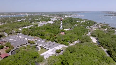 St. Augustine lighthouse in St. Augustine, Florida. Stock Footage 311051323