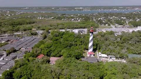 St. Augustine lighthouse in St. Augustine, Florida. Stock Footage 311051998
