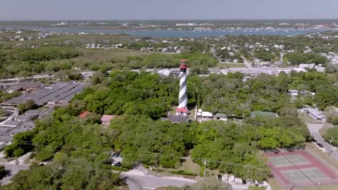 St. Augustine lighthouse in St. Augustine, Florida. Stock Footage 311052012